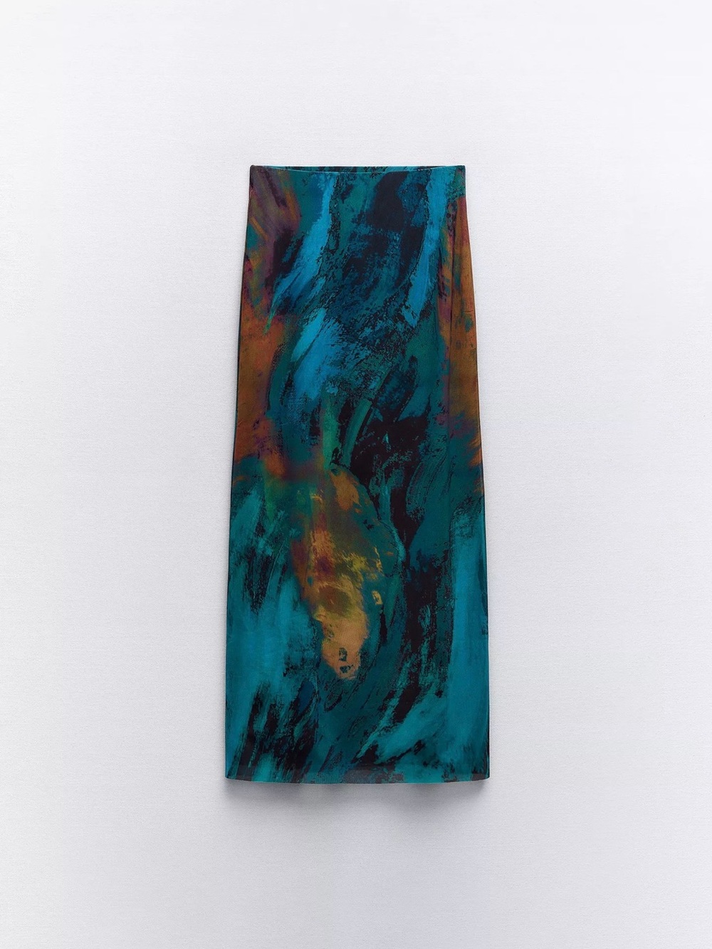 Zara Teal & Rust Abstract Swim Sarong